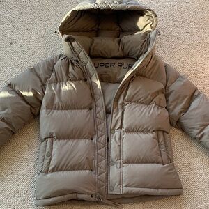 Aritzia Super Puff Puffer Jacket in Taupe